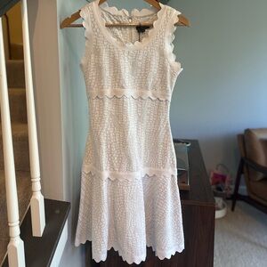 Alberto Makali Ivory Scalloped Mini Dress